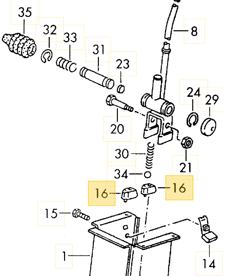 1 Paar Gleitstücke Schaltstangenführung VW T3 5 Gang 251711173C