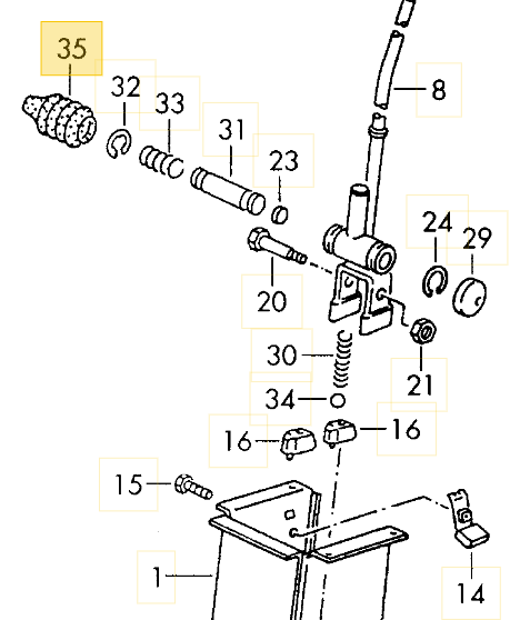 Faltenbalg Manschette Rückwärtsgangsperre VW T3 5 Gang 251711248A
