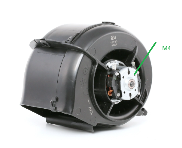 Staubschutzkappe für Gebläsemotor Lüftermotor T3 Heizung vorne M4